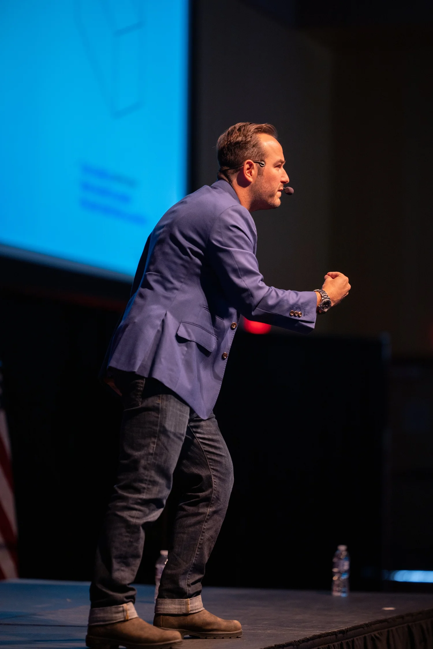 Chris Schembra connecting with an audience on stage